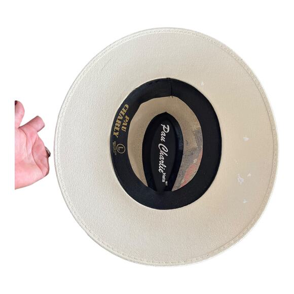 HAT MEXICAN Artisanal Hand Painted Fedora Mandala Sombrero Panama Bohemian White main image 5